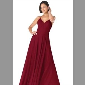 Azazie New Avelina Gown Maxi Dress in Burgundy (NWT) Size A10